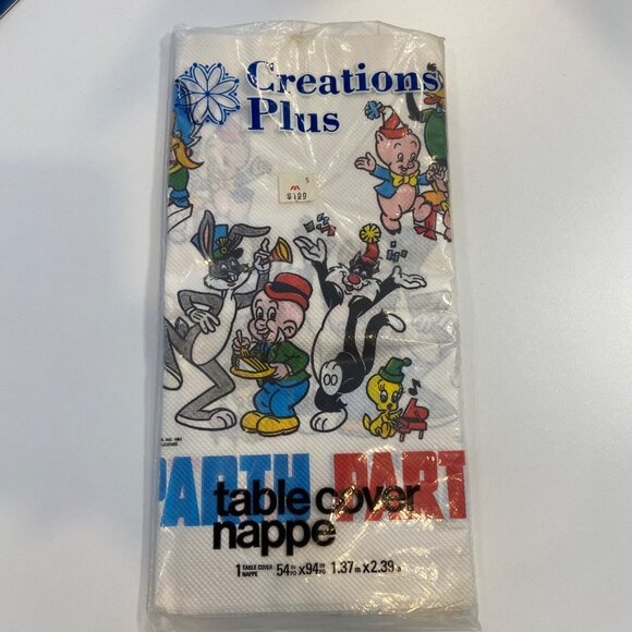 Rare Vintage 1981 Warner Bros. Looney Tunes Table Cover 54"x94" By Creations Plu - Picture 10 of 10